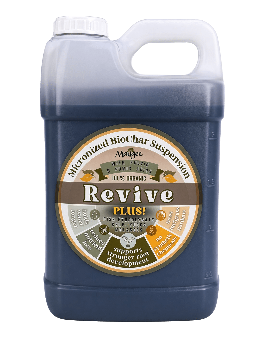 Mauget REVIVE Plus! – Micronized Biochar Suspension + Biological Enhancers for Trees and Shrubs with Yucca, Fish Hydrolysate, Kelp & Molasses - Tree Injection Products Co.