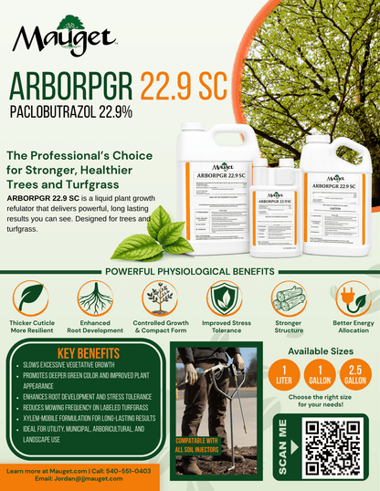 ArborPGR 22.9 SC Paclobutrazol Plant Growth Regulator for Trees & Turf - Tree Injection Products Co.