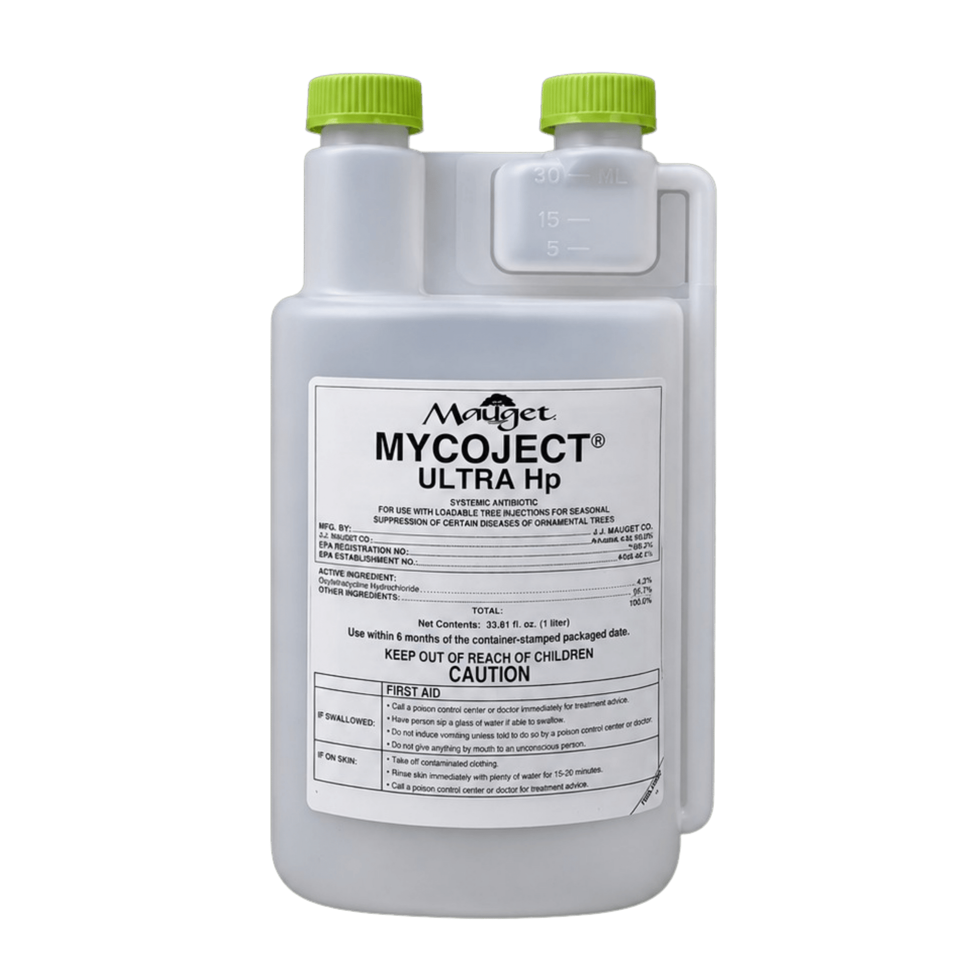 Mauget Mycoject OTC HP - Oxytetracycline Injectable Antibiotic 1 Liter Bottle - Tree Injection Products Co.